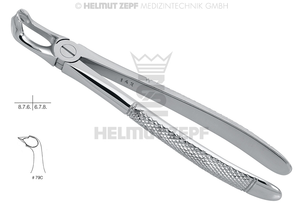 DAVIER, FORME ANGL., FIG. 79-C, POUR 3ÈMES MOLAIRES INFÉRIEURES 