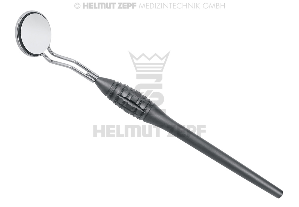 MIROIR À BOUCHE AVEC ÉCARTEUR À LÈVRES MANCHE HÜRZELER / ZUHR DESIGN, M2,5 ÉCHANGEABLE, MANCHE REVÊTU DE PVD