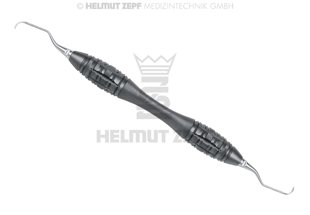 CURETTE DROITE, LANGER 5/6 DOUBLE EXTRÉMITÉ HUERZELER/MANCHE ZUHR DESIGN, EMBOUT INTERCHANGEABLE