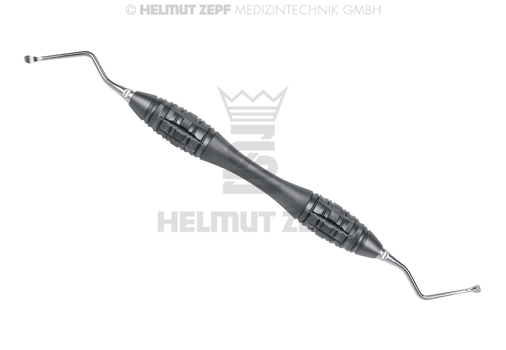 CURETTE LUCAS FIG. 1, 2,5MM, MANCHE À DOUBLE EXTRÉMITÉS HÜRZELER/ZUHR DESIGN EMBOUT ÉCHANGEABLE