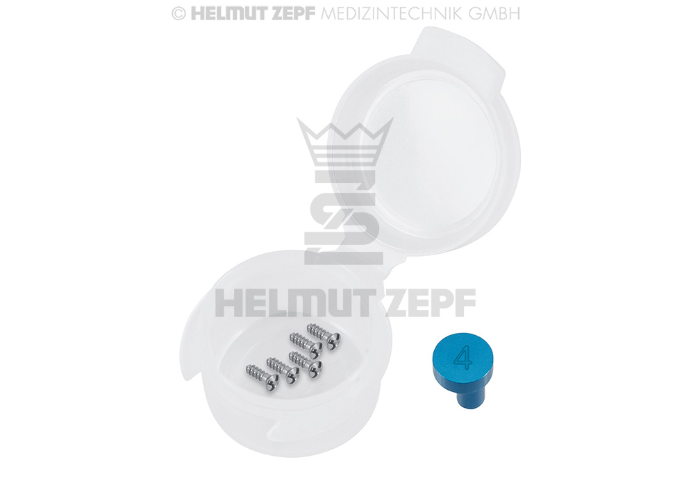 CMS, MICRO-VIS EN TITANE, DIAM.1,5X4MM CRUCIFORME, ANODISÉE EN BLEU (UNITÉ D'EMBALLAGE 5 PIÈCES)