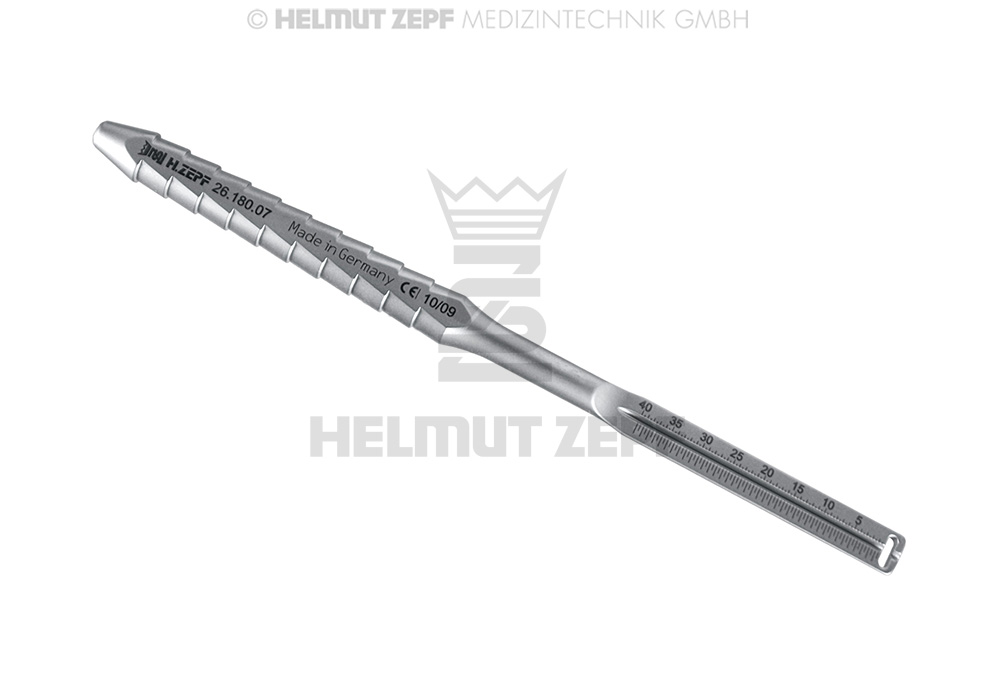 MANCHE UNIVERSEL À UN EMBOUT, M 2,5 ZEPF DESIGN À CANNELURES, AVEC ECHELLE DE MESURE POUR L'ENDODONTIE