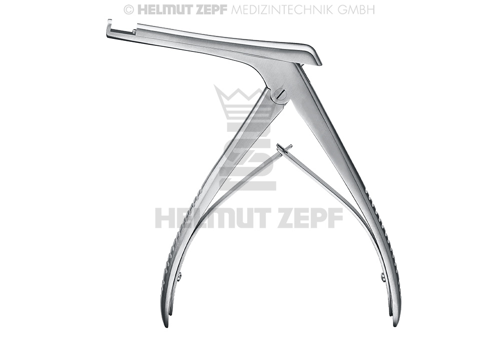 KERRISON,PINCE-GOUGE, COURBE 90° EN HAUT,  4MM, TIGE 7 CM DE LONG