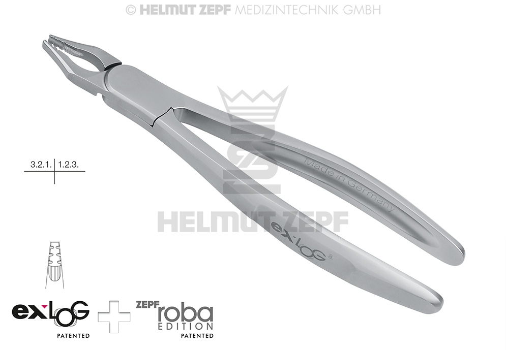 EXLOG® DAVIER FIG. 34N ROBA POUR INCISIVES ET CANINES SUPÉRIEURES MORS SPÉCIAUX POUR UNE PRÉHENSION