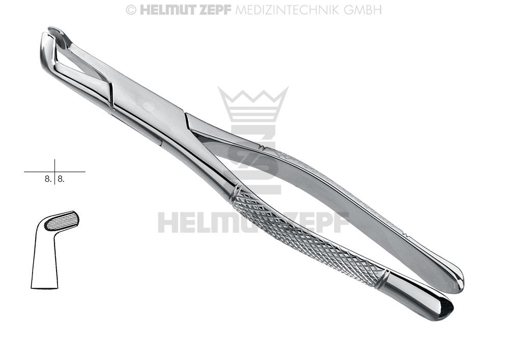 DAVIER, FORME AMÉRICAINE, FIG. 222, 3ÈMES MOLAIRES INFÉRIEURES 