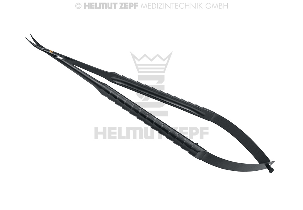 MICRO-CISEAUX A RESSORT, AVEC MICRODENTELURE, ZEPF-LINE PTUS/PTUS, COURBÉS, 17CM, DIAM. 9MM