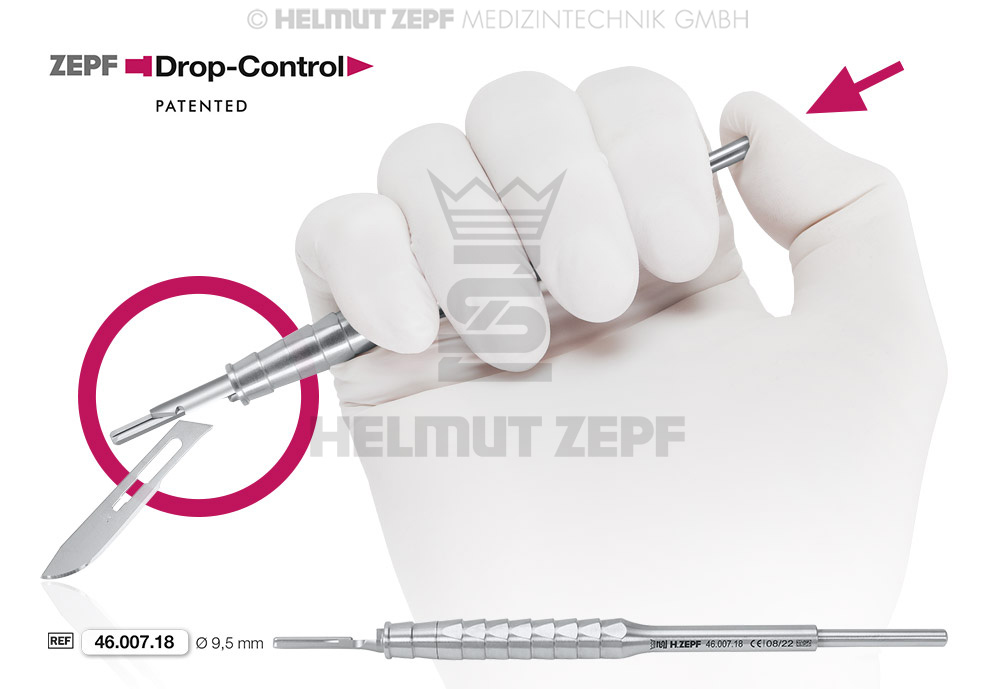 MANCHE DE BISTOURI DROP-CONTROL AVEC DÉCLENCHEUR DE LAME À UNE SEULE MAIN