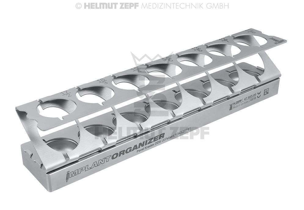ORGANISATEUR D'IMPLANTS EN ACIER INOXYDABLE, RACK POUR L'ORGANISATION