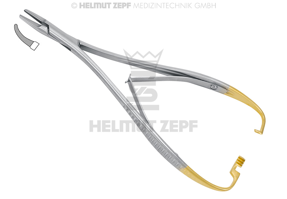 PORTE-AIGUILLE LICHTENBERG-RYDER, 17CM AVEC MORS EN METAL TC, COURBÉ 