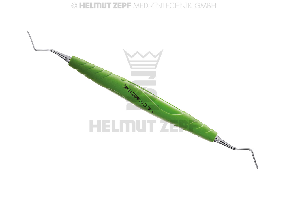 INSTRUMENT DE TUNNÉLISATION 2, POUR MÂCHOIRE INFÉRIEURE, MANCHE BIONIK, VERT-JAUNE, DOUBLE,