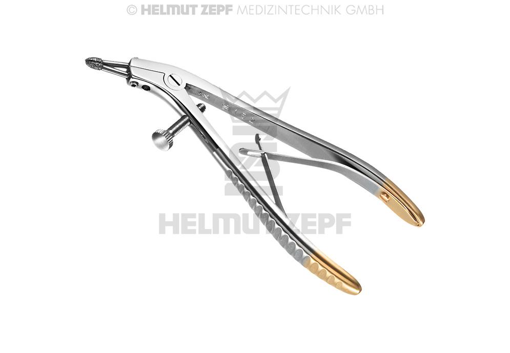 BOEHM, PINCE P. COURONNES TÉLESCOPIQUES, À 2 POINTES DIAMANTÉES INTERCHANGEABLES 2,35 MM, AVEC (Y INCLUS CLE HEX.)