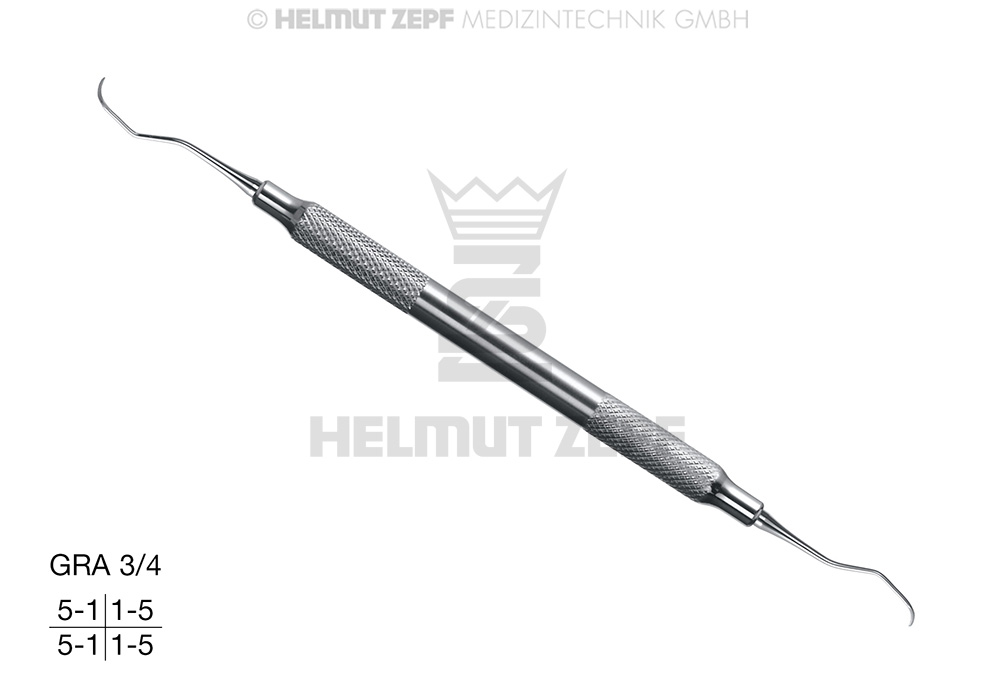 CURETTE SPÉCIALE D'APRÈS GRACEY GRA3/4 MANCHE CREUX ET INOXYDABLE 