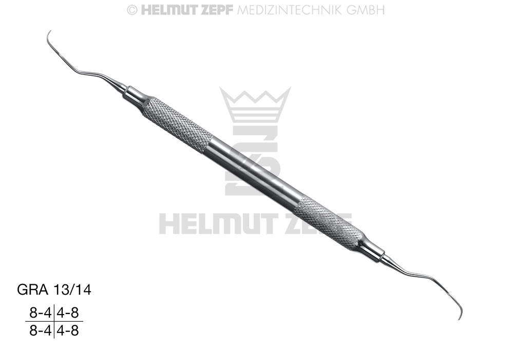 CURETTE SPÉCIALE D'APRÈS GRACEY, GRA 13/14, MANCHE CREUX ET INOXYDABLE 