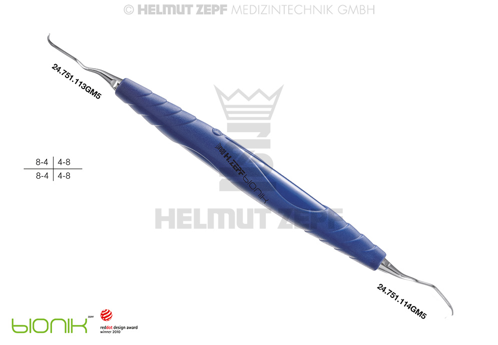 ZEPF-BIONIK, CURETTE SPÉCIALE GRACEY 13-14, M5 BLEU DE COBALT,
