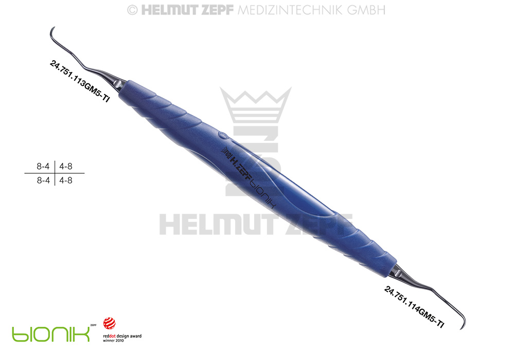 ZEPF-BIONIK, CURETTE SPÉCIALE GRACEY 13-14, M5 BLEUE DE COBALT,