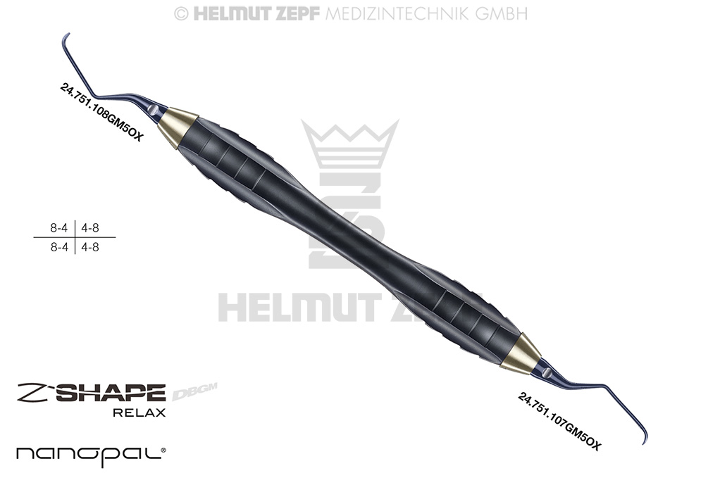 CURETTE SPÉCIALE GRACEY 7/8 M5 1ER TIGE ENV. 3 MM PLUS LONG, MANCHE Z-SHAPE RELAX, CHAMPAGNE,