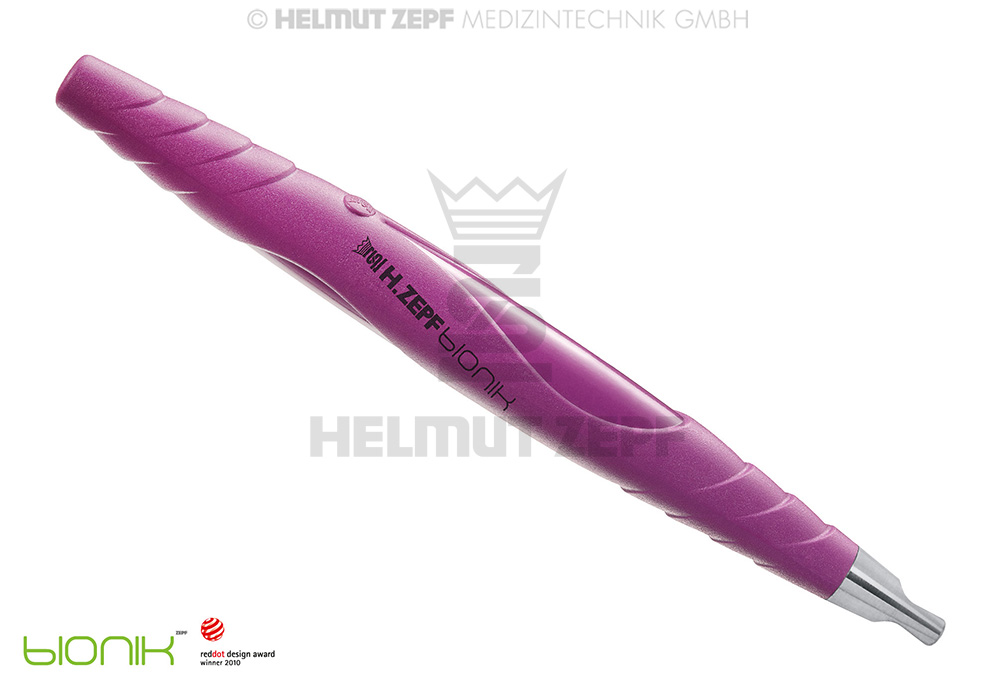 ZEPF-BIONIK MANCHE UNIVERSEL, PEEK POUR INSERTS ÉCHANGEABLES M4X0,5 À UN BOUT, VIOLET VIF