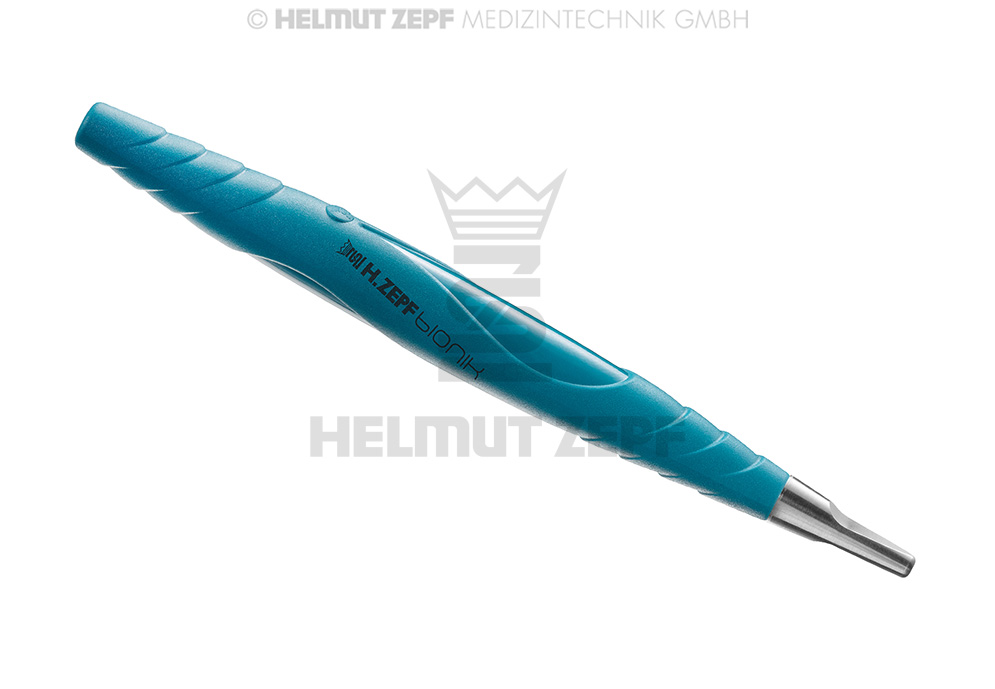 ZEPF-BIONIK MANCHE UNIVERSEL, PEEK POUR INSERTS ÉCHANGEABLES M4X0,5 À UN BOUT, TURQUOISE-BLEU CLAIR