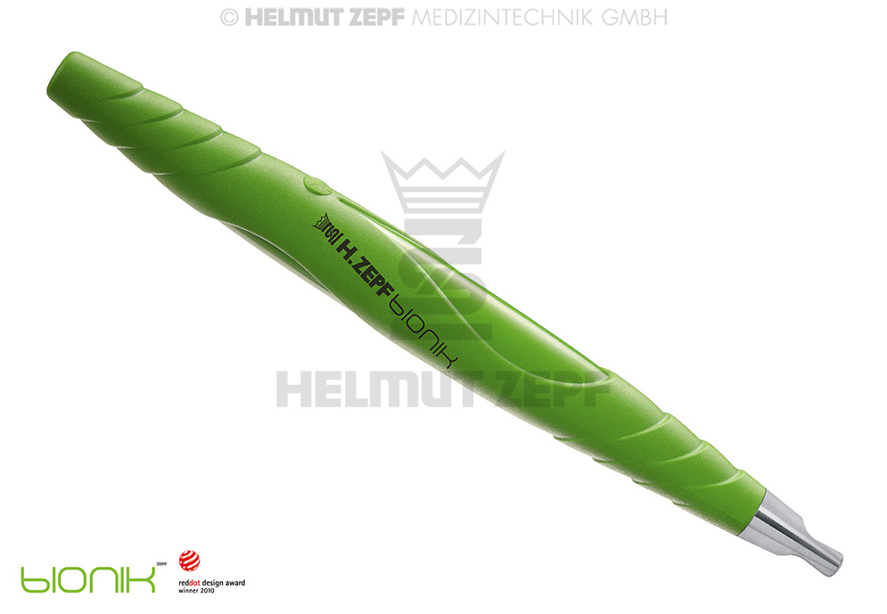 ZEPF-BIONIK MANCHE UNIVERSEL, PEEK POUR INSERTS ÉCHANGEABLES M4X0,5 À UN BOUT, VERT-JAUNE