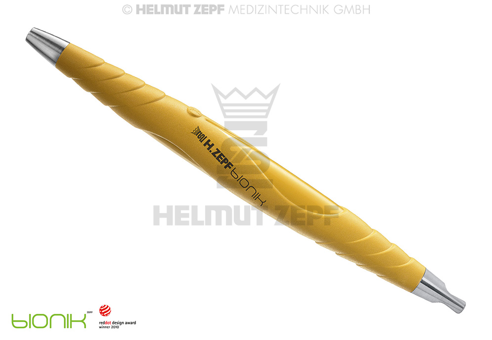 ZEPF-BIONIK MANCHE UNIVERSEL, PEEK, POUR INSERTS ÉCHANGEABLES M2,5X0,5 À UN SEUL BOUT, JAUNE