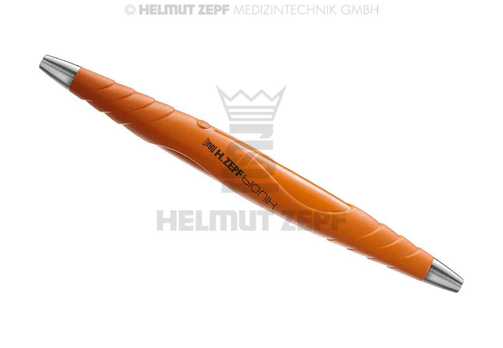 ZEPF-BIONIK, MANCHE UNIVERSEL, PEEK, POUR INSERTS ÉCHANGEABLES M2,5X0,5 À DEUX BOUTS, ORANGE VIF