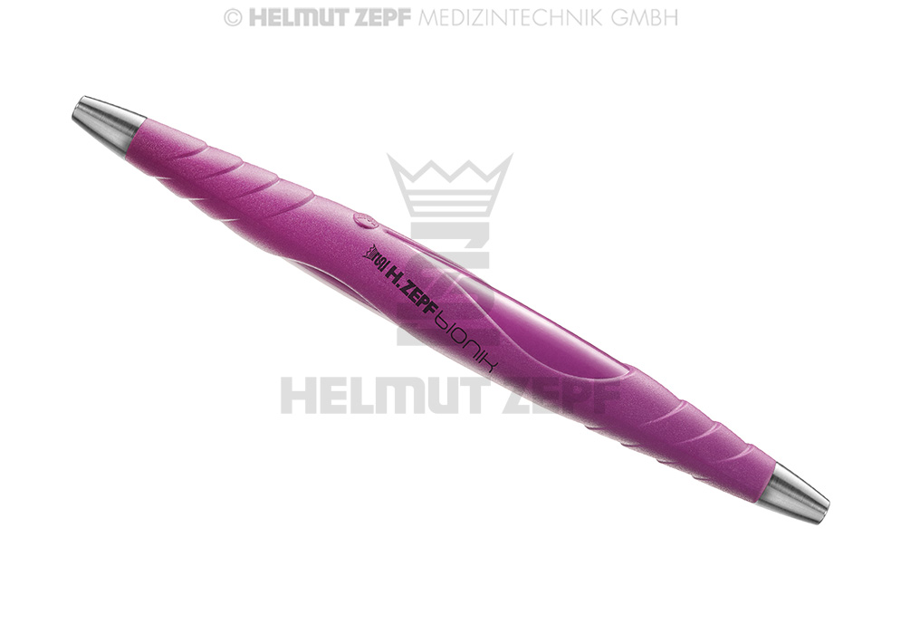 ZEPF-BIONIK MANCHE UNIVERSEL, PEEK, POUR INSERTS ÉCHANGEABLES M2,5X0,5 À DEUX BOUTS, VIOLET VIF