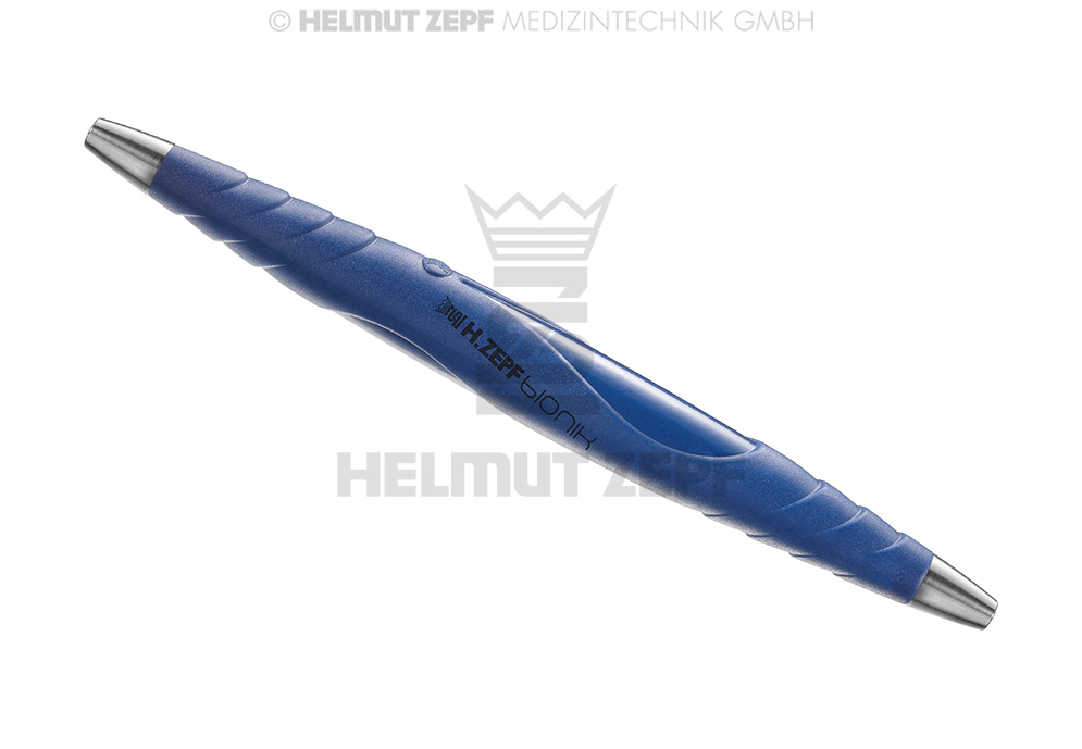 ZEPF-BIONIK MANCHE UNIVERSEL, PEEK, POUR INSERTS ÉCHANGEABLES M2,5X0,5 À DEUX BOUTS, BLEU DE COBALT