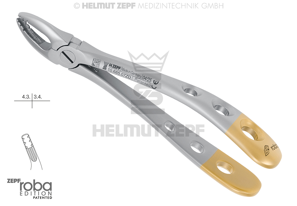 EXTRACTING FORCEPS, ENGL. PATTERN, FIG.7 FOR CHILDREN, ROBA DESIGN DIAMOND COATED