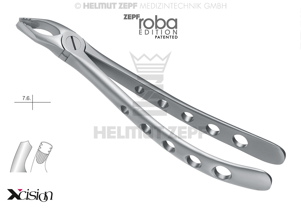 DAVIER, FORME ANGL, FIG.17 MODIF., ROBA-EDITION D'APRÈS DR. BECK, POUR MOLAIRES SUPÉRIEURES,