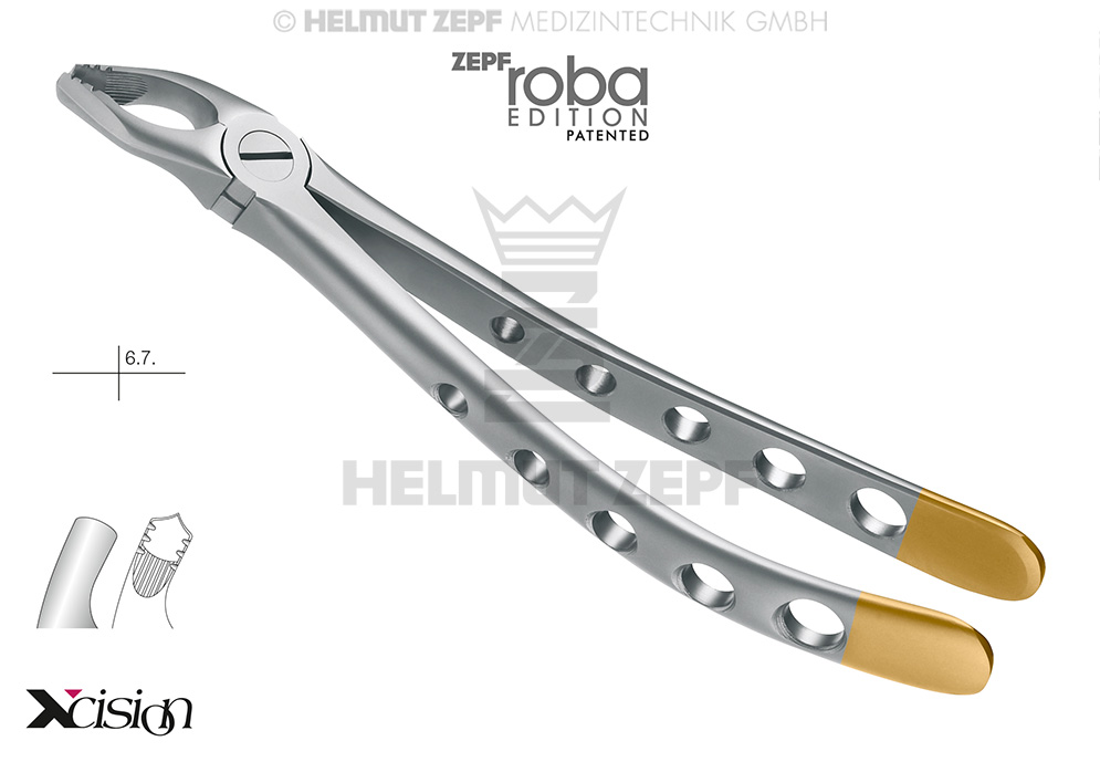 DAVIER, FORME ANGL., FIG. 18, MODIF., ROBA-EDITION D'APRÈS DR. BECK, POUR MOLAIRES SUPÉRIEURES,