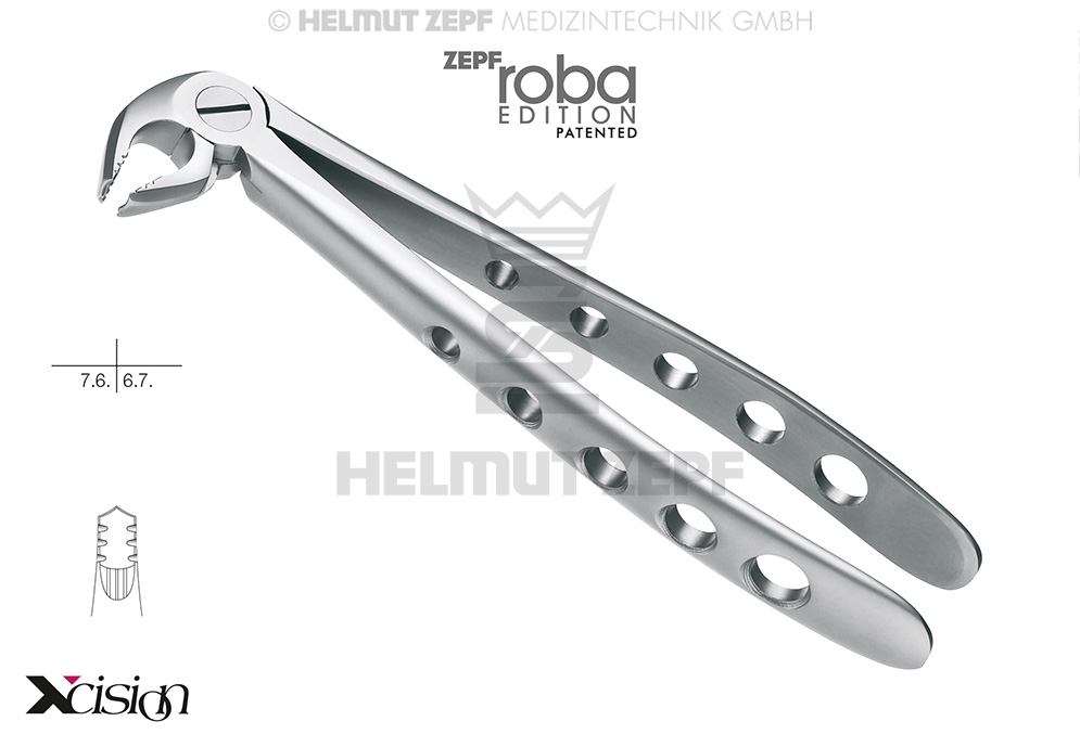 DAVIER, FORME ANGL, FIG.22, MODIF., ROBA-EDITION D'APRÈS DR. BECK, POUR DENTS DE SAGESSE INFÉRIEURES ET