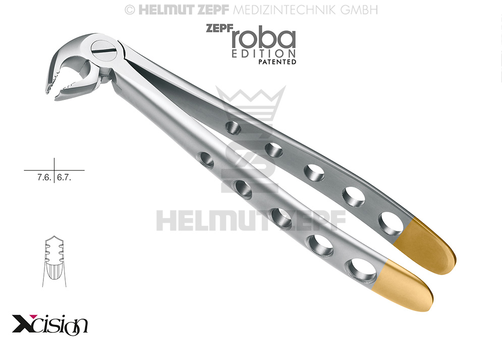 DAVIER, FORME ANGL, FIG.22, MODIF., ROBA-EDITION D'APRÈS DR. BECK, POUR DENTS DE SAGESSE INFÉRIEURES ET