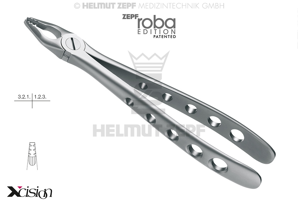 DAVIER, FORME ANGL., FIG 34N MODIF., ROBA-EDITION D'APRÈS DR. BECK, INCISIVES & CANINES SUPÉRIEURES,
