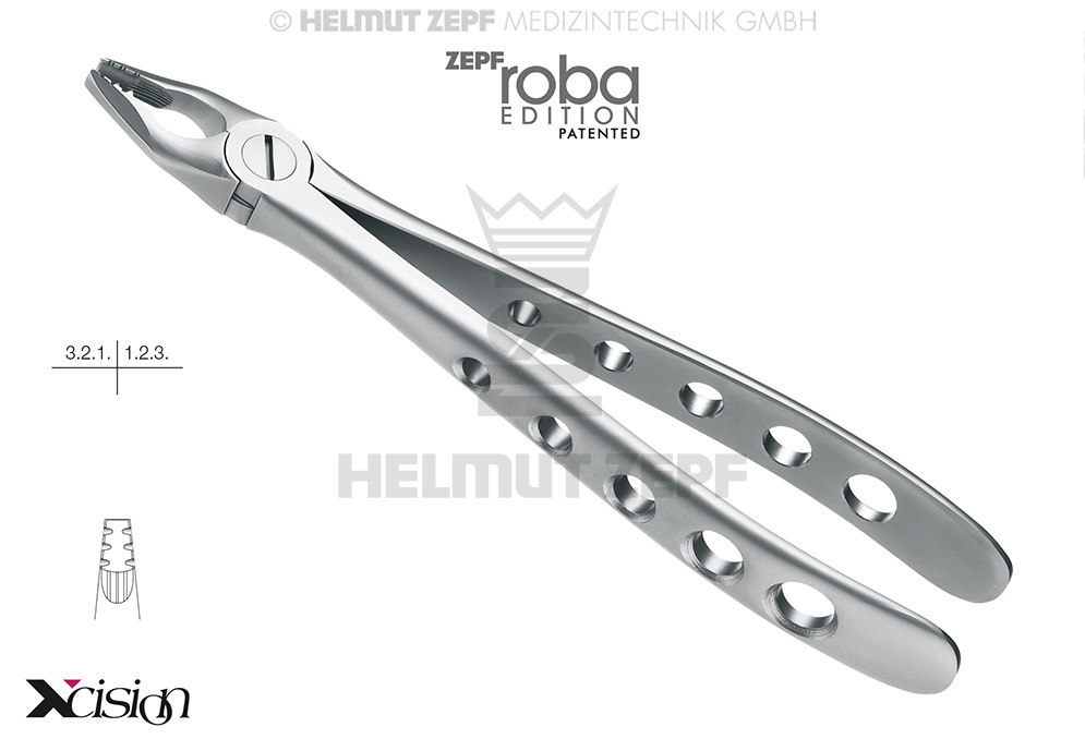 DAVIER, FORME ANGLAISE,FIG.34M MODIF., ROBA-EDITION D'APRÈS DR. BECK, INCISIVES ET CANINES SUPÉRIEURES