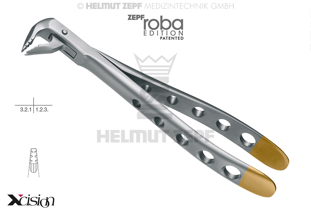 DAVIER, FORME ANGLAISE, FIG.36N MODIF., ROBA-EDITION D'APRÈS DR. BECK, INCISIVES INFÉRIEURES ET PRÉMOLAIRES,