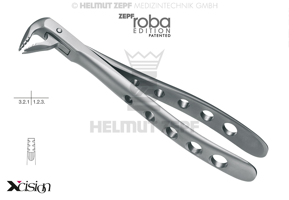 DAVIER, FORME ANGL, FIG 36M MODIF., ROBA-EDITION D'APRÈS DR. BECK, INCISIVES INFÉRIEURES ET PRÉMOLAIRES