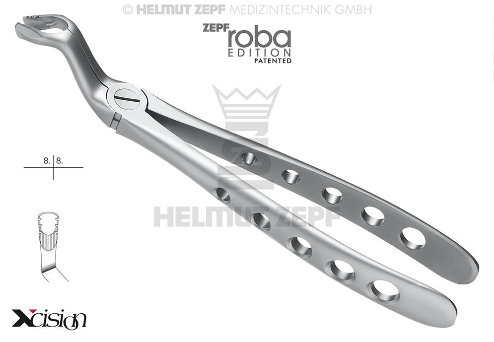 DAVIER, FORME ANGL, FIG.67 A, MODIF., ROBA-EDITION D'APRÈS DR. BECK, DENTS DE SAGESSE SUPÉRIEURES