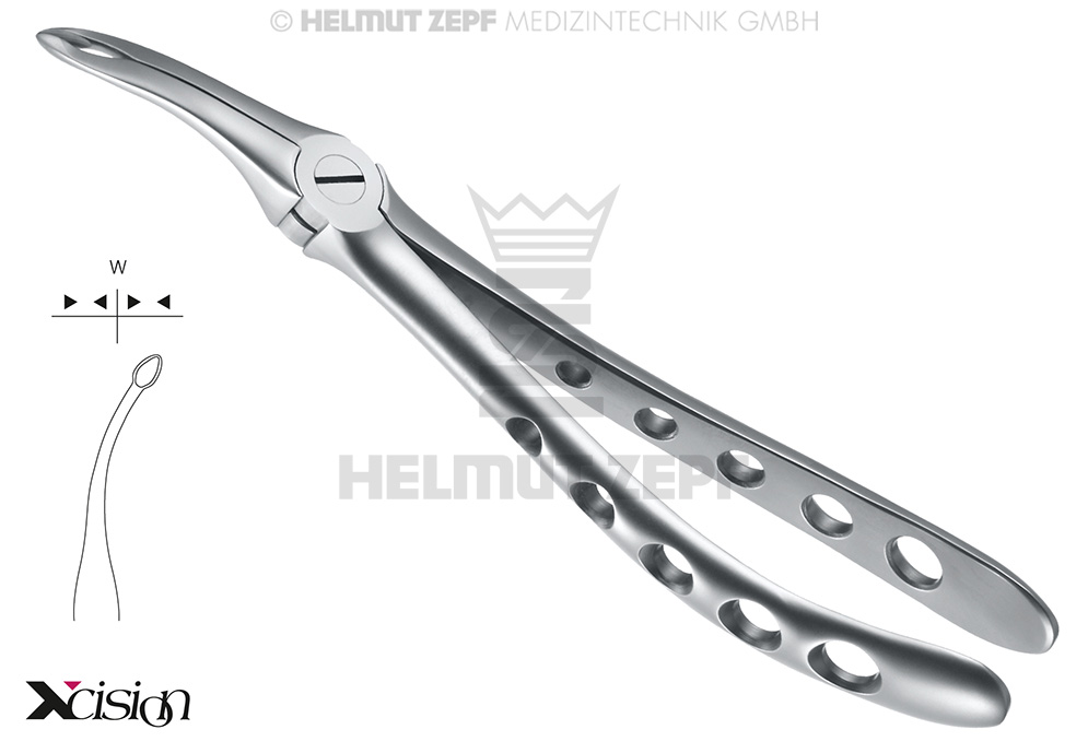 DAVIER, FORME ANGLAISE, FIG.44 DAVIER À RACINES POUR MÂCHOIRE SUPÉRIEURE, XCISION-LINE®