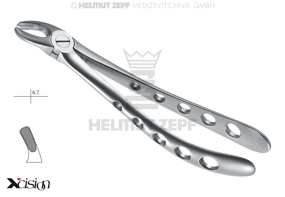 DAVIER, FORME ANGL., FIG. 18, POUR MOLAIRES SUPÉRIEURES, CÔTÉ GAUCHE