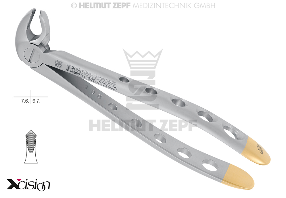 EXTRACTING FORCEPS, ENGL. PATTERN,FIG.22 LOWER MOLARS AND WISDOM TEETH ZEPF-XCISION-LINE®