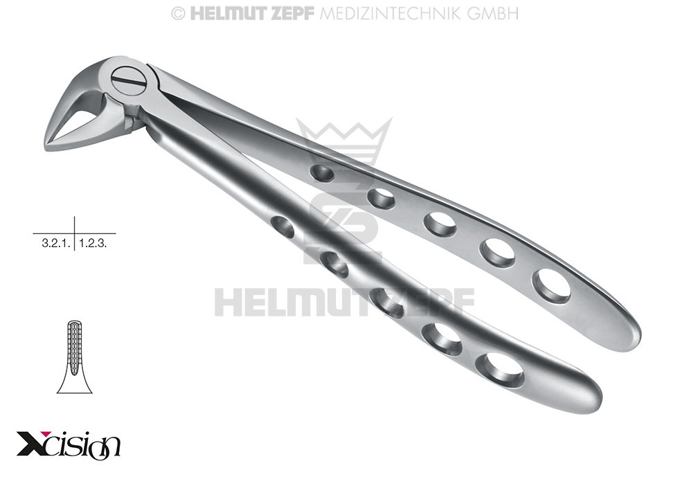 DAVIER, FORME ANGLAISE,FIG.33A INCISIVES, CANINES ET RACINES INFÉRIEURES