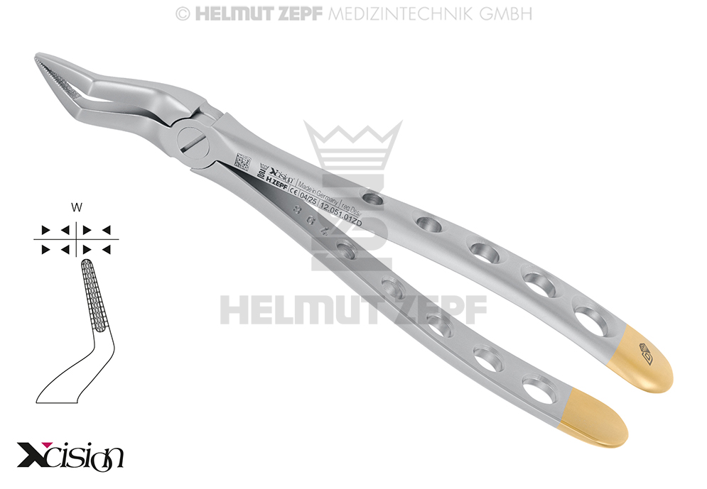 EXTRACT. FORCEPS FOR ROOTS, ENGL. PATT. FOR THE UPPER JAW, FIG.51A ZEPF-XCISION-LINE®