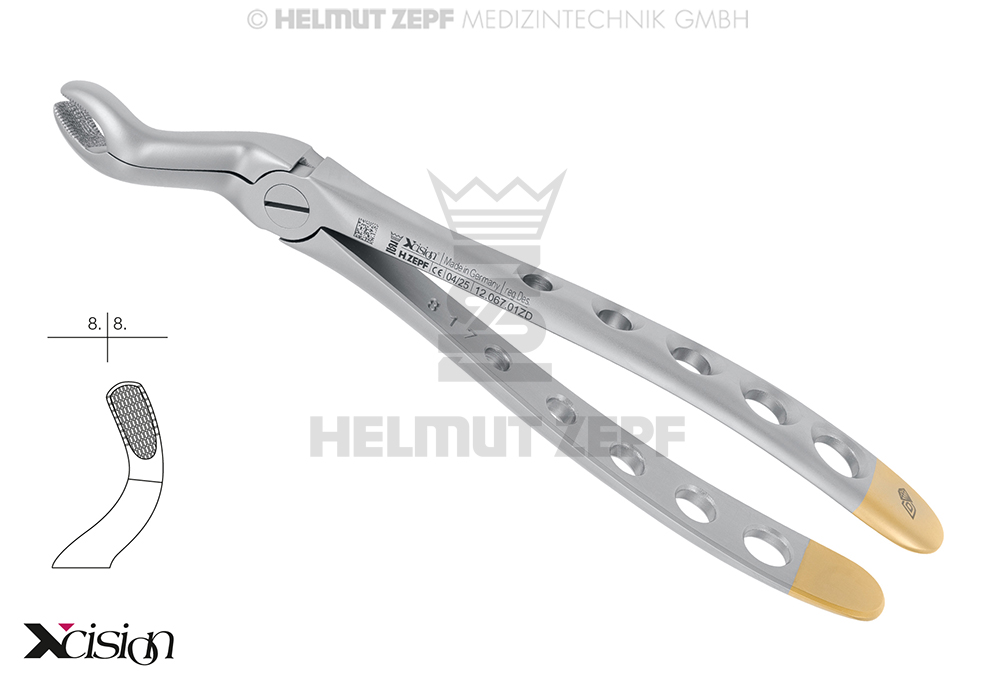 EXTRACTING FORCEPS, ENGL.PATTERN,FIG.67A UPPER WISDOM TEETH, ZEPF-XCISION-LINE®