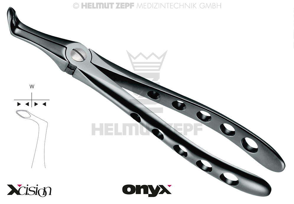 DAVIER RACINES INFÉRIEURES, FIG. 45-SB >> BORDS DES MORS STRIÉS XCISION-LINE®  REVÊTEMENT ONYX