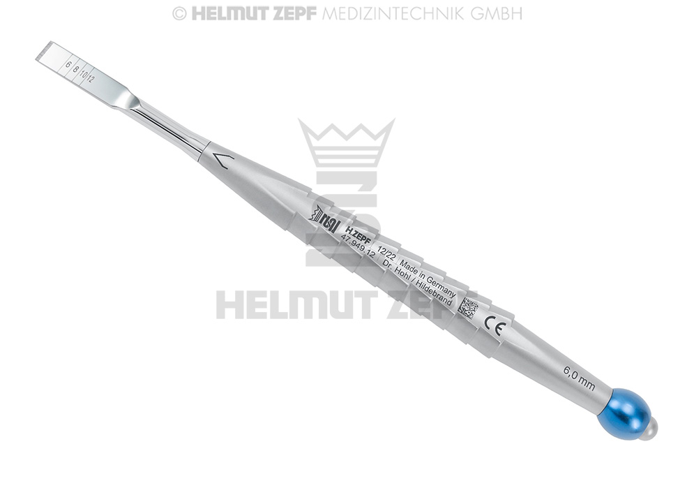 BURIN  POINTU, 6MM DE LARGE BLEU 