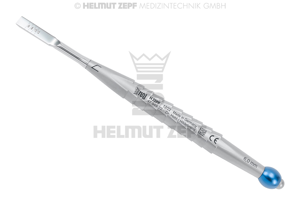 CISEAU PLAT, 6 MM DE LARGE BLEU 