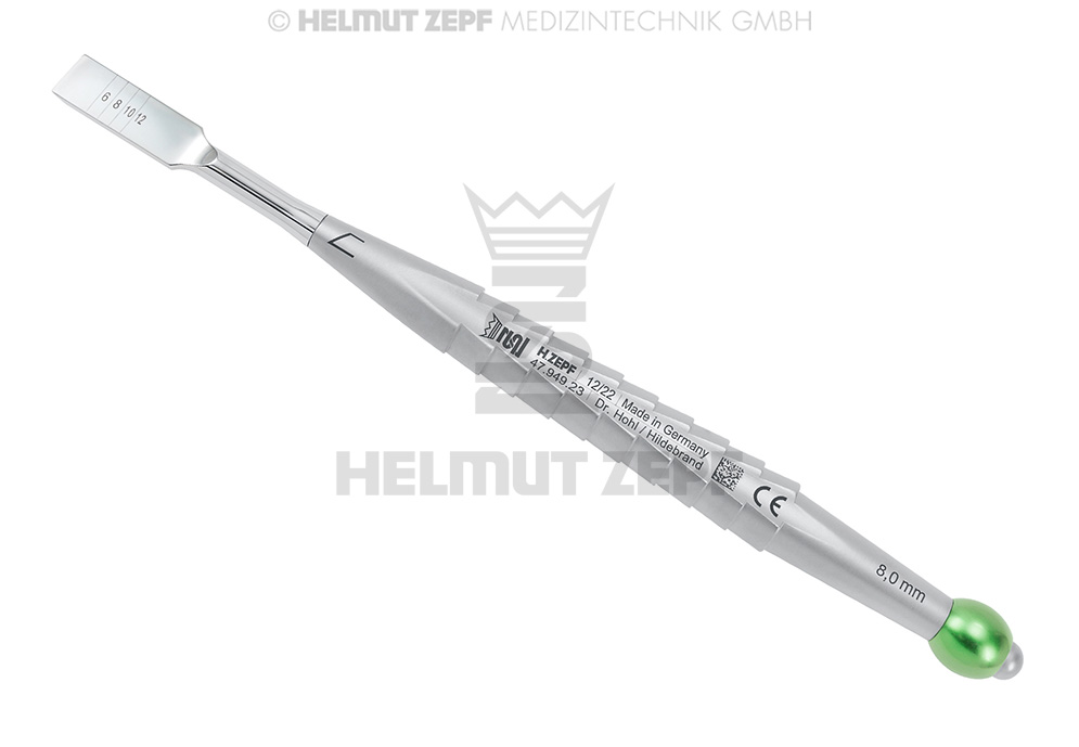 CISEAU PLAT, 8MM DE LARGE VERT 