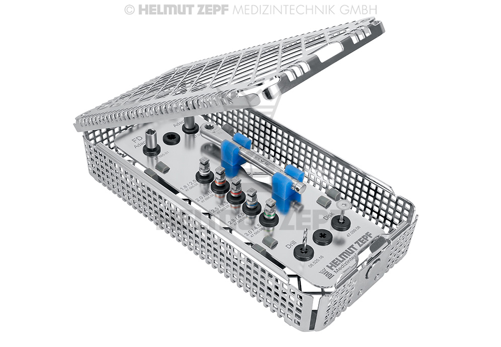 BONE EXPANDER SYSTEM KIT COMPRENANT DES VIS D'EXPANSION ET DES ACCESSOIRES, DANS UN PANIER 1/3