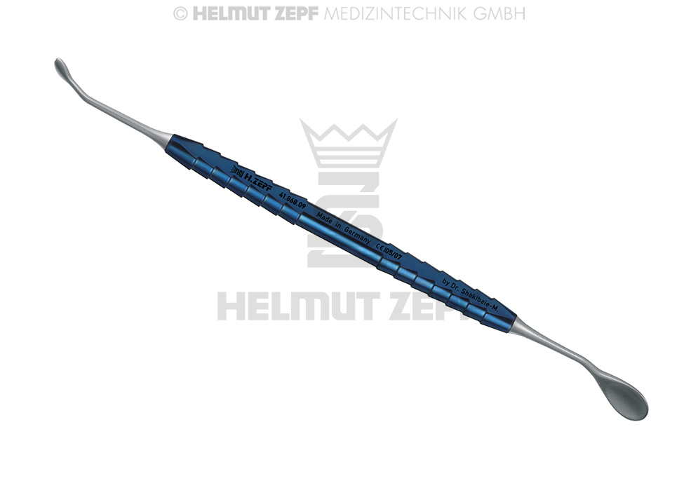 MICRO-CUILLÈRE DE SINUS D'APRÈS DR. BEHNAM SHAKIBAIE-M., DOUBLE, EXTRÉMITÉ,17,5 CM, CUILLÈRE DIAM. 8X10MM