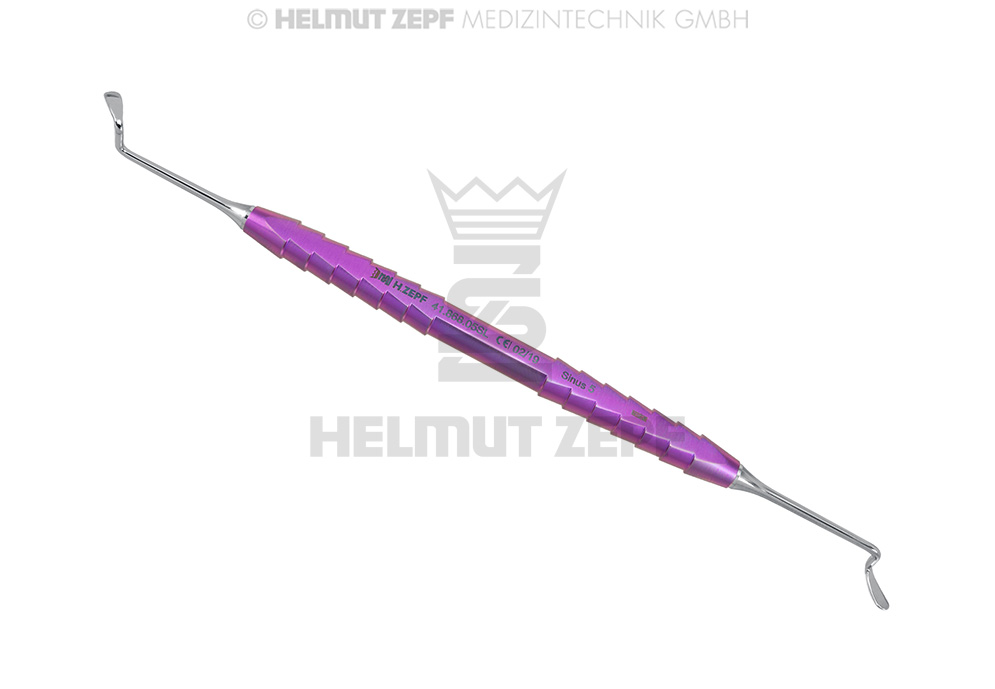 KIRSCH, SINUS 5 "PETIT", TIGE LONGUE, ÉLÉVATEUR 90°/90°/60°, TITAN-ZEPF-LINE, VIOLET, DOUBLE EXTRÉMITÉ, 17,5 CM